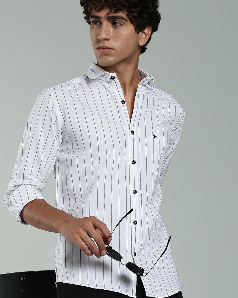Rich White & Black Stripes- Full-Stain Proof