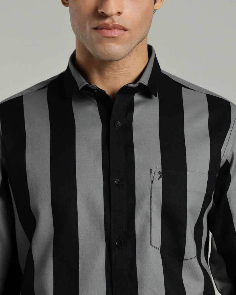 Black Twin Stripes -Full-Stain Proof
