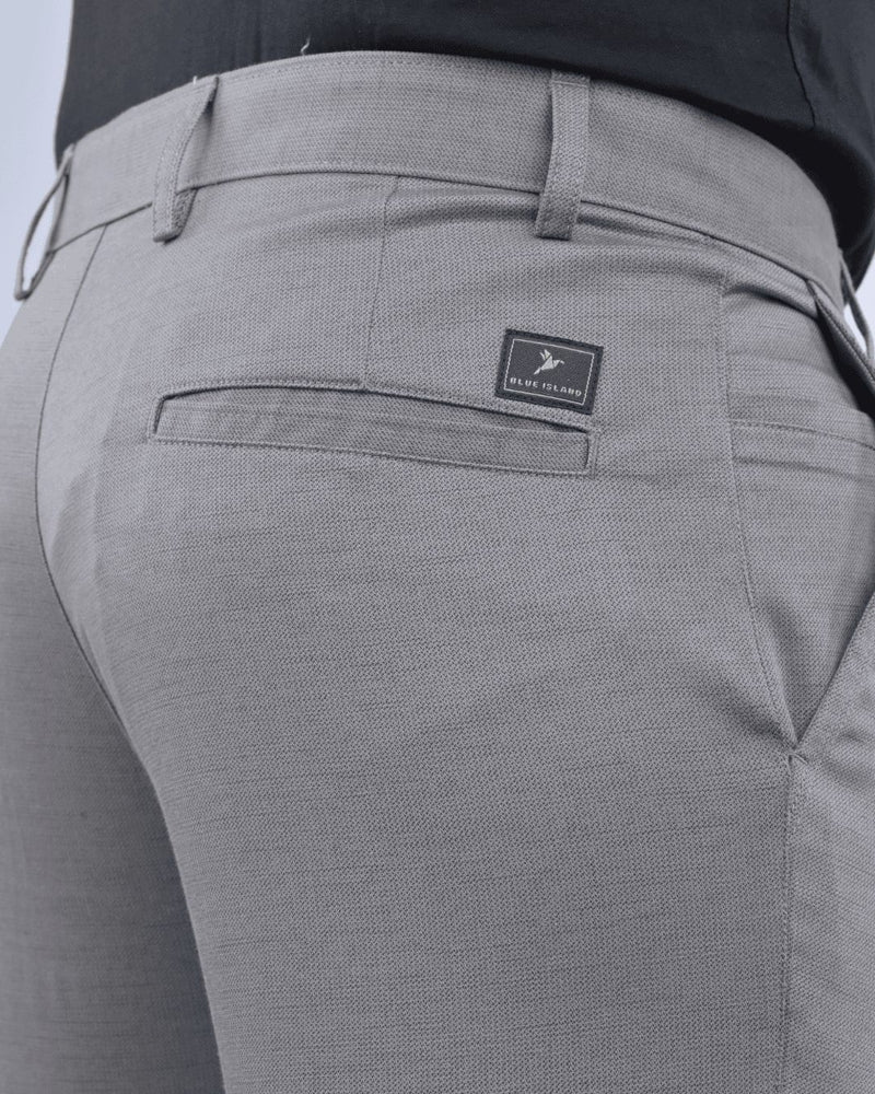 Grey Steel Printed - 2 way stretch - COTTON PANT