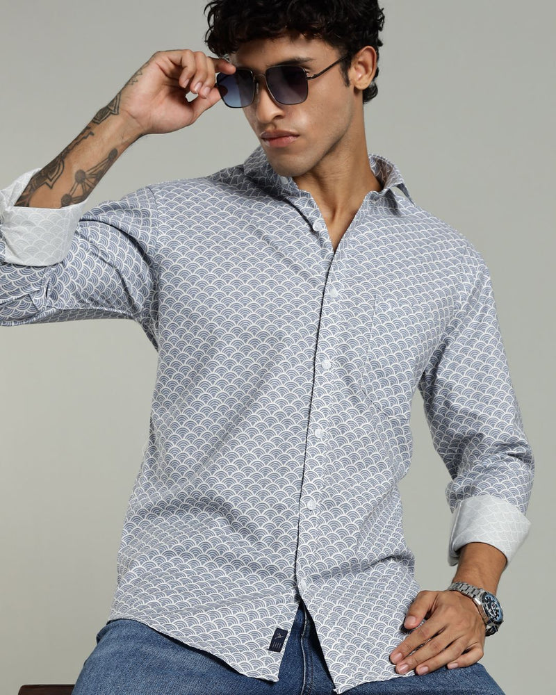 Ocean Wave Print-Full-Stain Proof