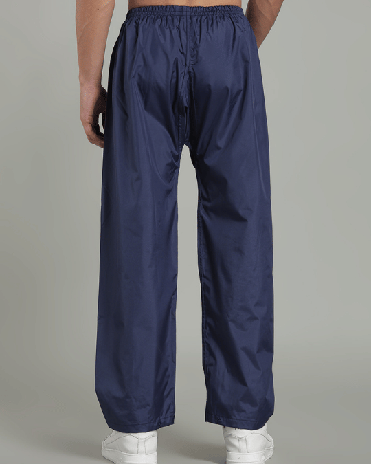 Matte Navy with Red Border - Rain Jacket with Pant & Mobile Pouch