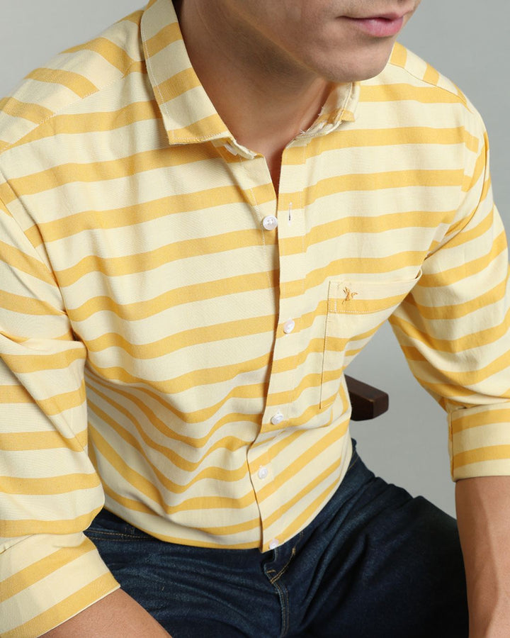 Yellow Horizontal Stripes -Full-Stain Proof