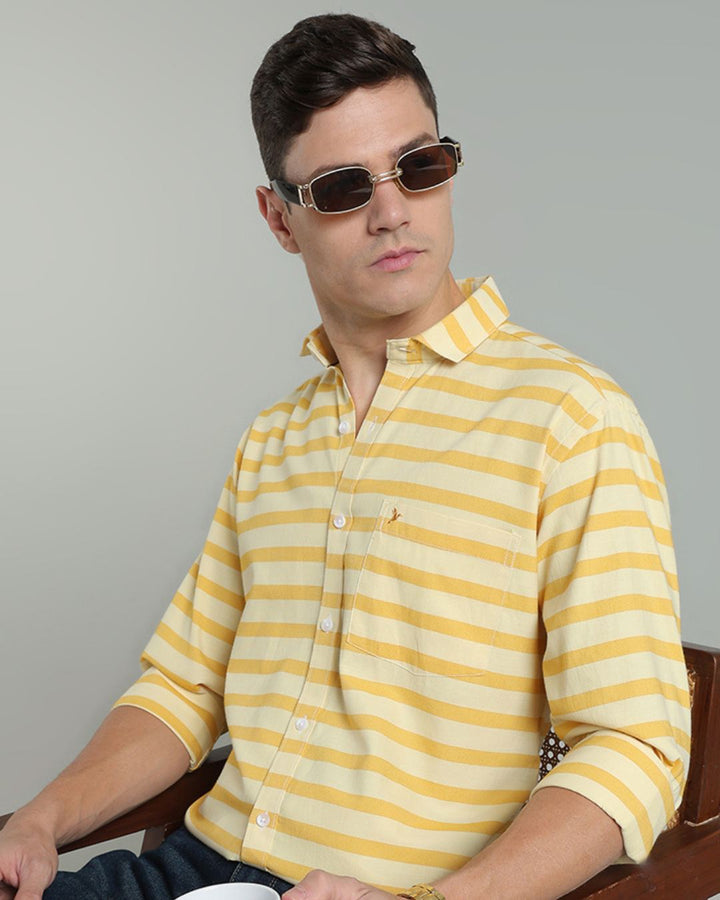 Yellow Horizontal Stripes -Full-Stain Proof