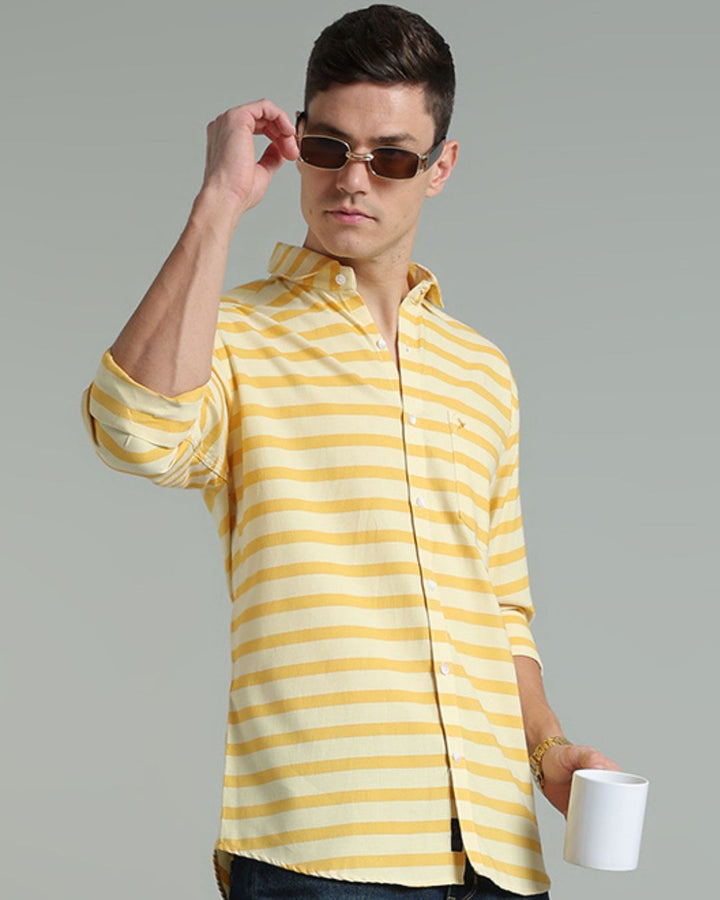 Yellow Horizontal Stripes -Full-Stain Proof