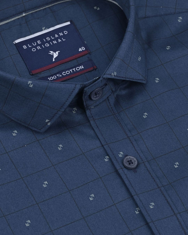 Navy Signal Box Print -Full-Stain Proof