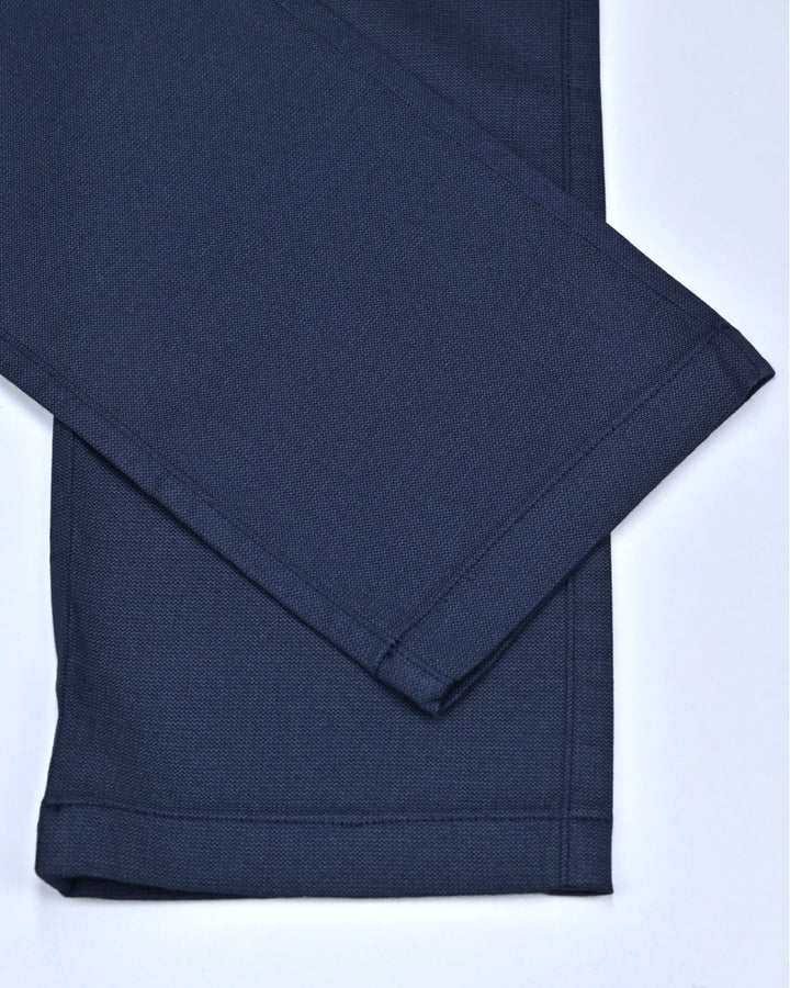 Navy Steel Printed - 2 way stretch - COTTON PANT