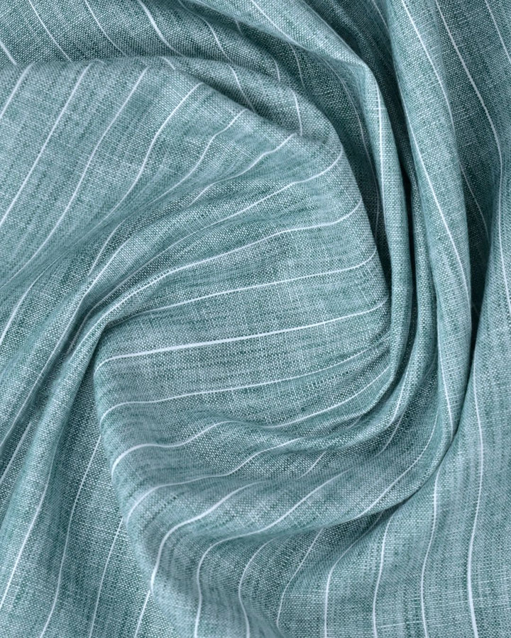 Forest Green Stripes -Full-Bamboo Linen