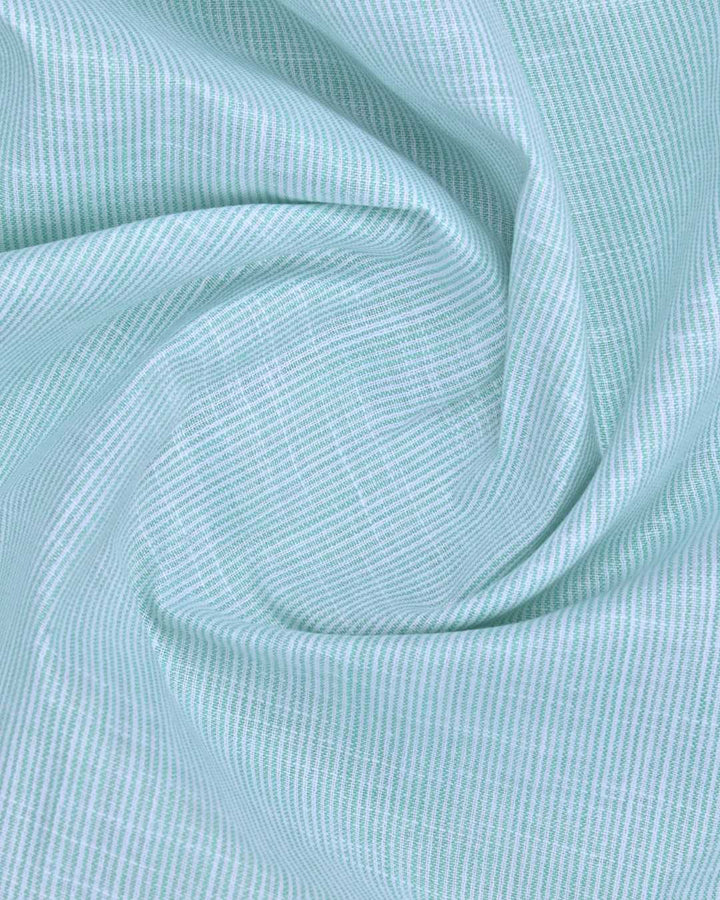 Green Grid Stripes -Full-Bamboo Linen