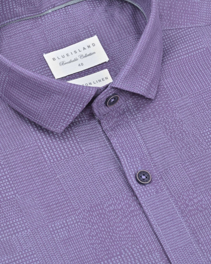 Cotton Linen Shirt for Men – Breathable Summer Comfort – Blue Island