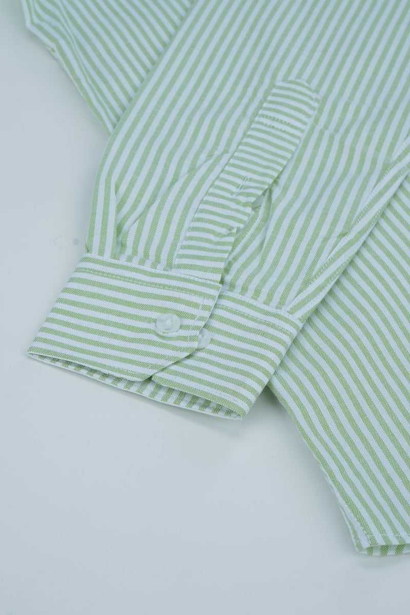 Green & White Formal Stripes - Full-Stain Proof