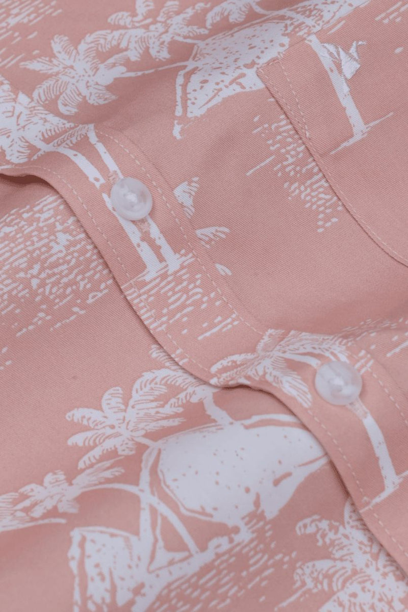 Peachy Palm Print -Full-Stain Proof