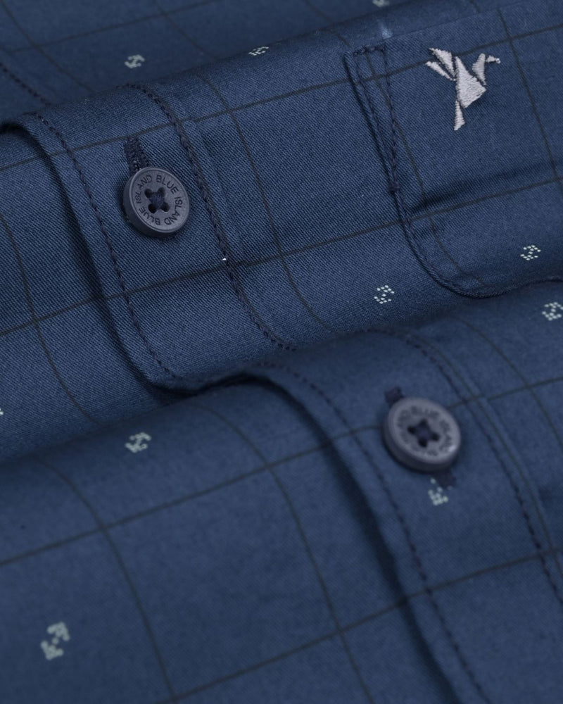 Navy Signal Box Print -Full-Stain Proof