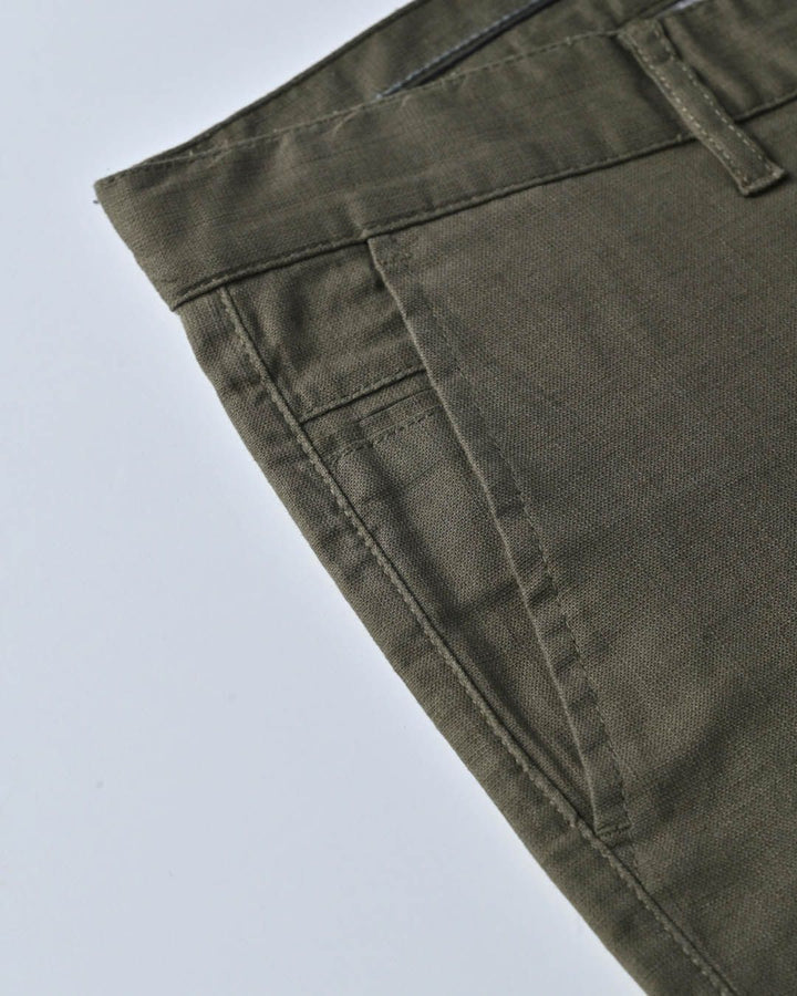 Dark Green - 2 way stretch - COTTON LINEN PANT