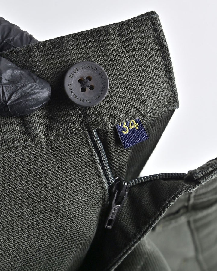 Army Green Cross Weave - Dobby Pant