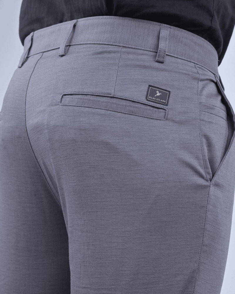 Ash Grey Dot Printed - 2 way stretch - COTTON PANT