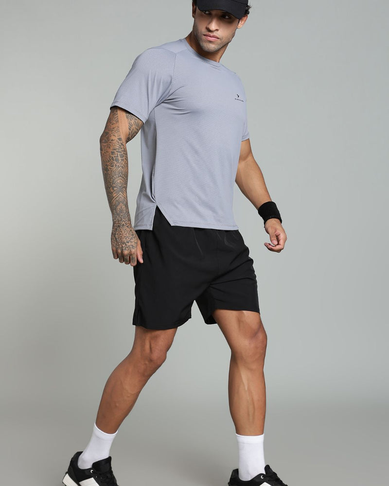 Silver Grey - Active wear Round neck Tshirt