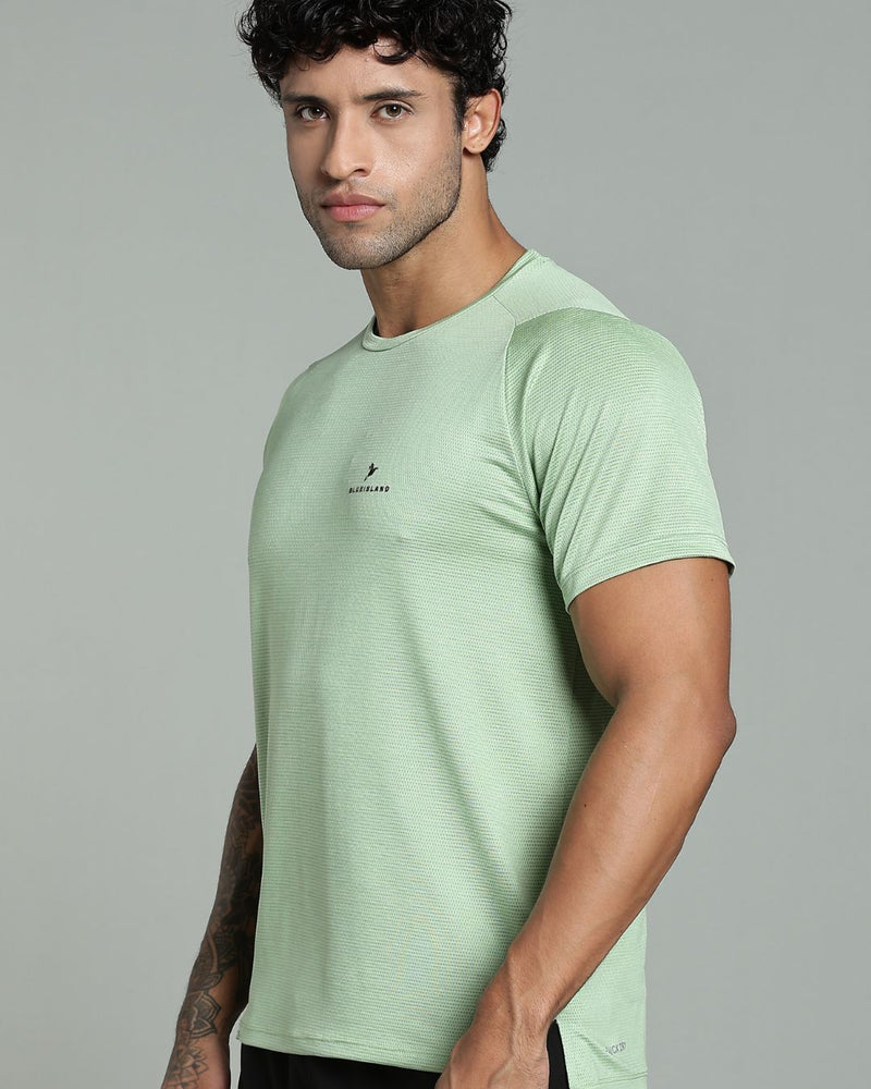 Green Dotted Lines - Active wear Round neck Tshirt