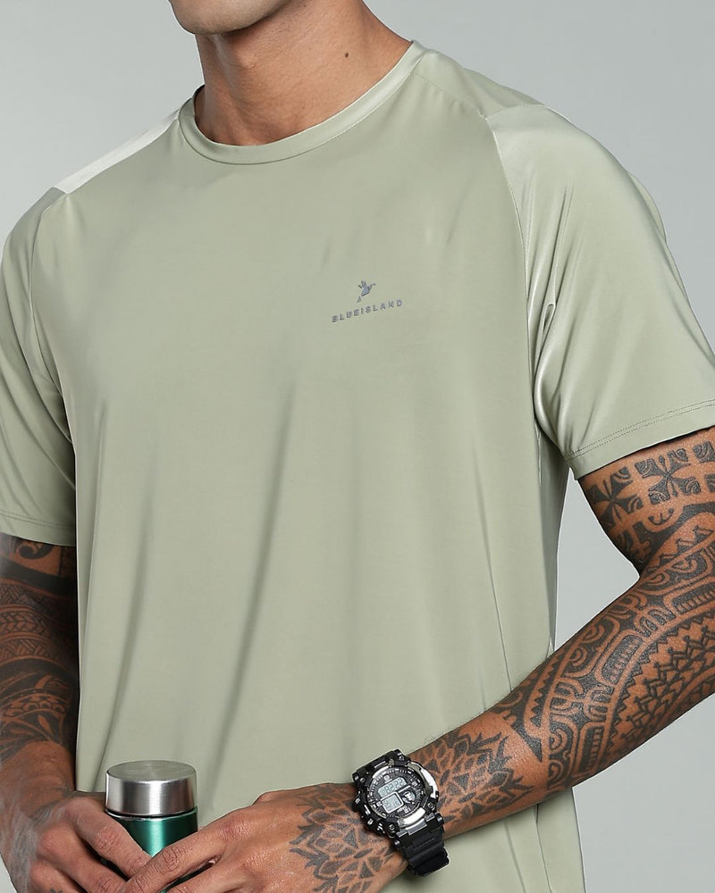Lite Olive - Active wear Round neck Tshirt