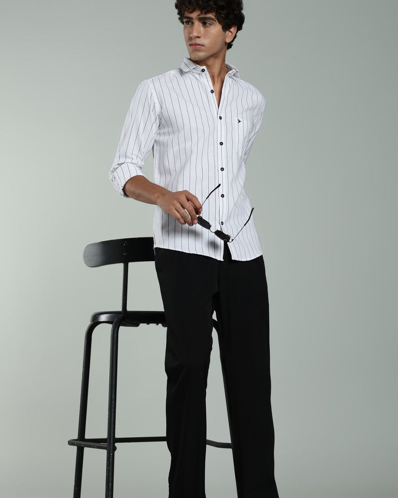 Rich White & Black Stripes- Full-Stain Proof