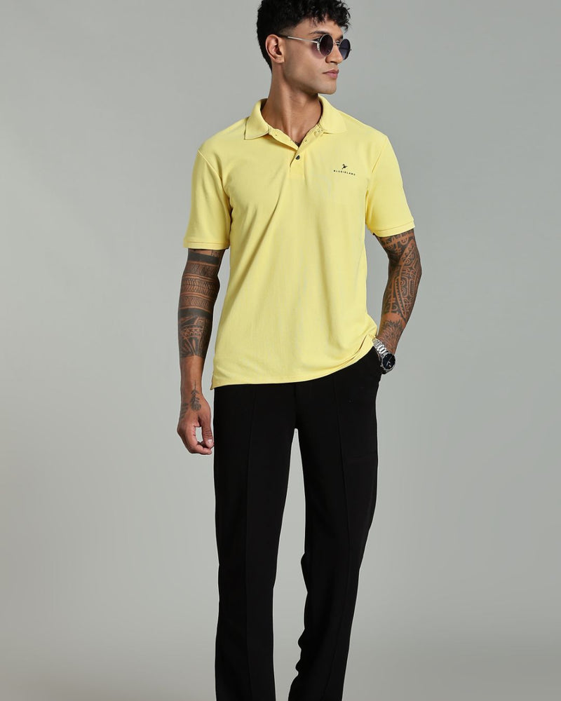Soft Yellow - Active wear Polo Tshirt