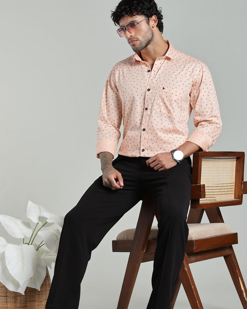 Peach Orange Petal Print-Full-Stain Proof
