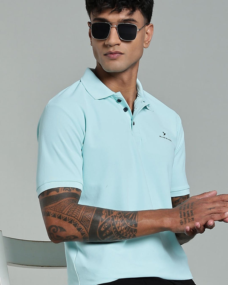 Aqua Blue - Active wear Polo Tshirt