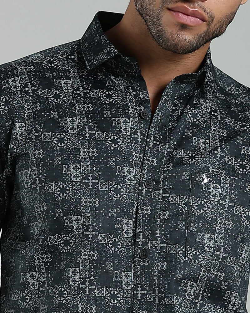 Green Tribal Print-Full-Stain Proof