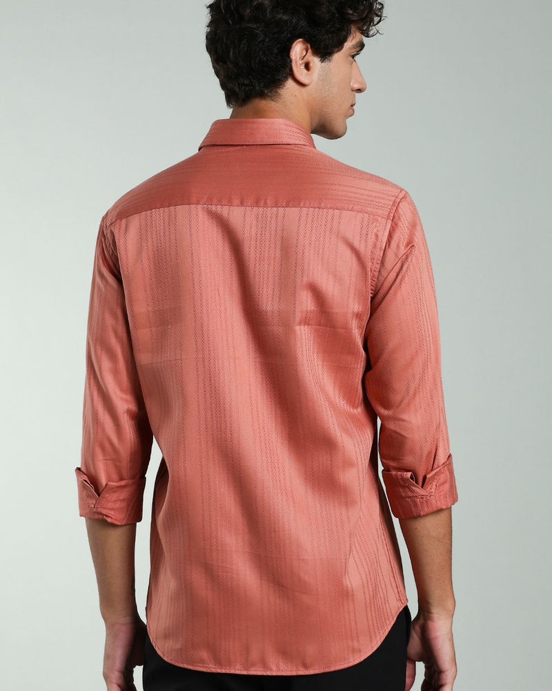 Copper Brown Self Design - Full-Stain Proof