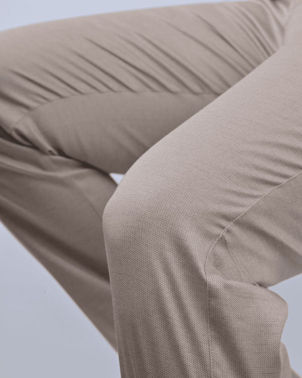 Dark Cream Steel Printed - 2 way stretch - COTTON PANT