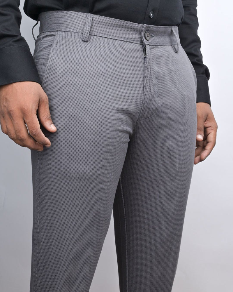 Grey Diamond Printed - 2 way stretch - COTTON PANT