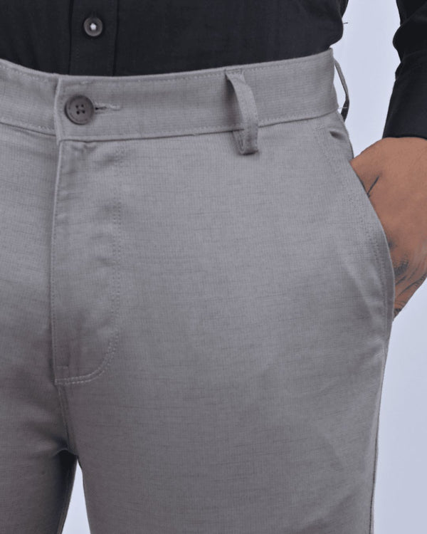 Grey Steel Printed - 2 way stretch - COTTON PANT