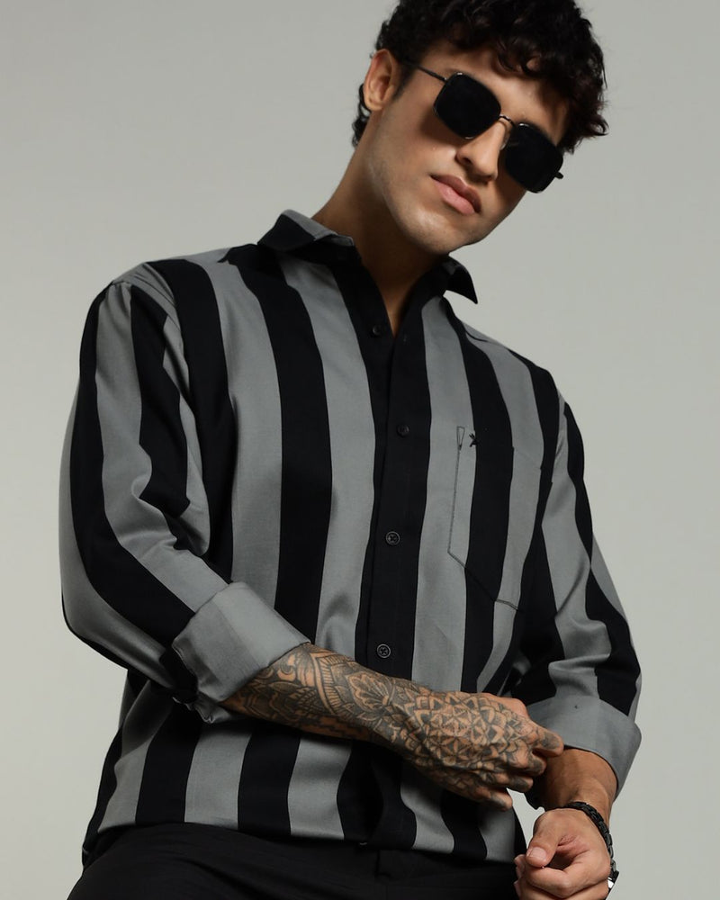 Black Twin Stripes -Full-Stain Proof