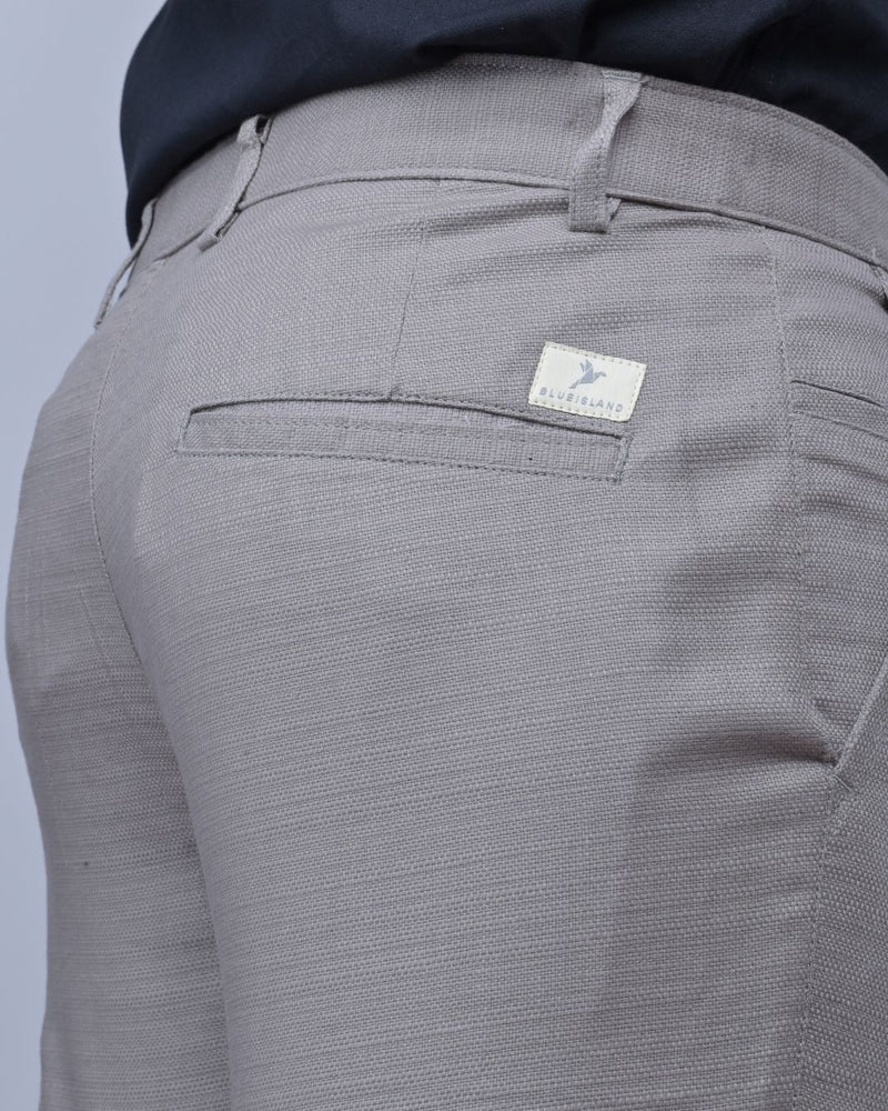Textured Cement Grey - 2 way stretch - COTTON PANT