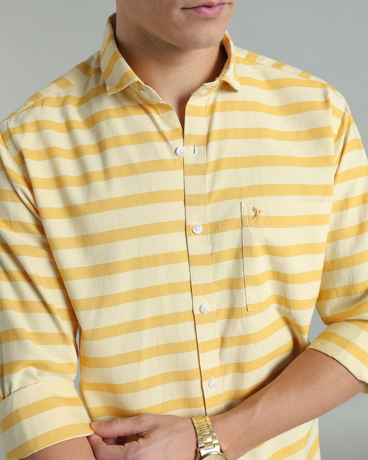 Yellow Horizontal Stripes -Full-Stain Proof