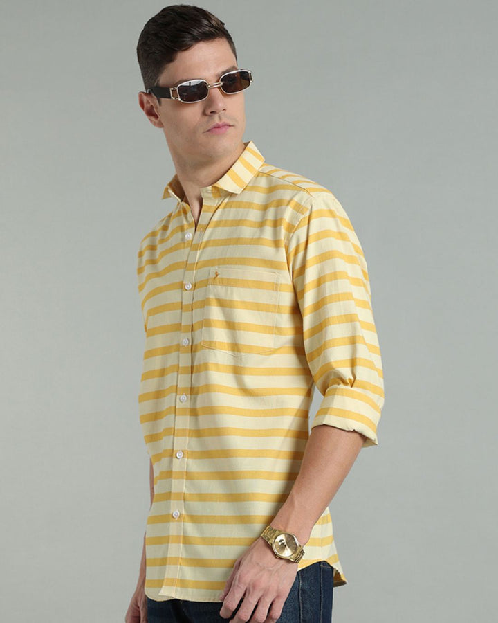 Yellow Horizontal Stripes -Full-Stain Proof