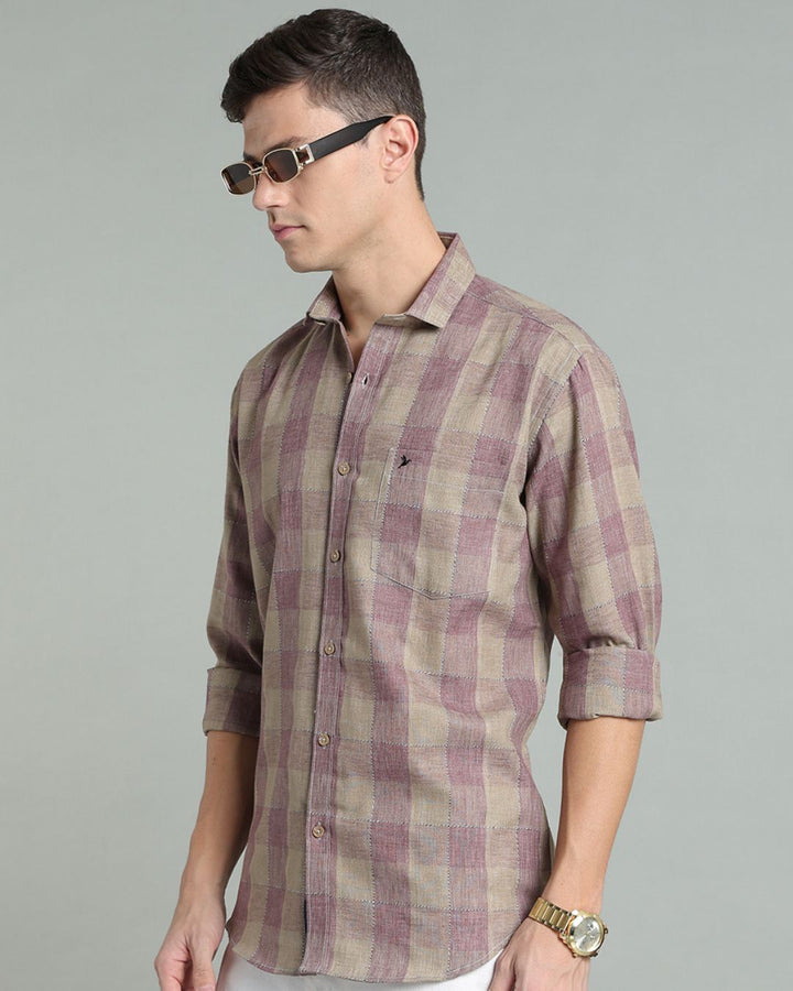 Dusty Pink Golden Checks -Full-Stain Proof