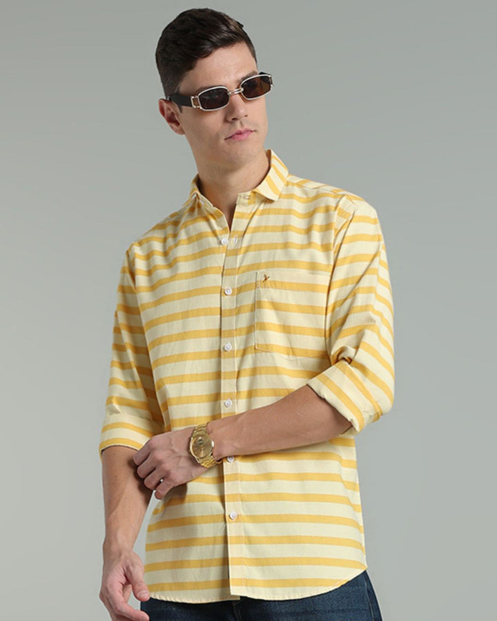 Yellow Horizontal Stripes -Full-Stain Proof