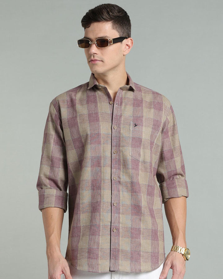 Dusty Pink Golden Checks -Full-Stain Proof