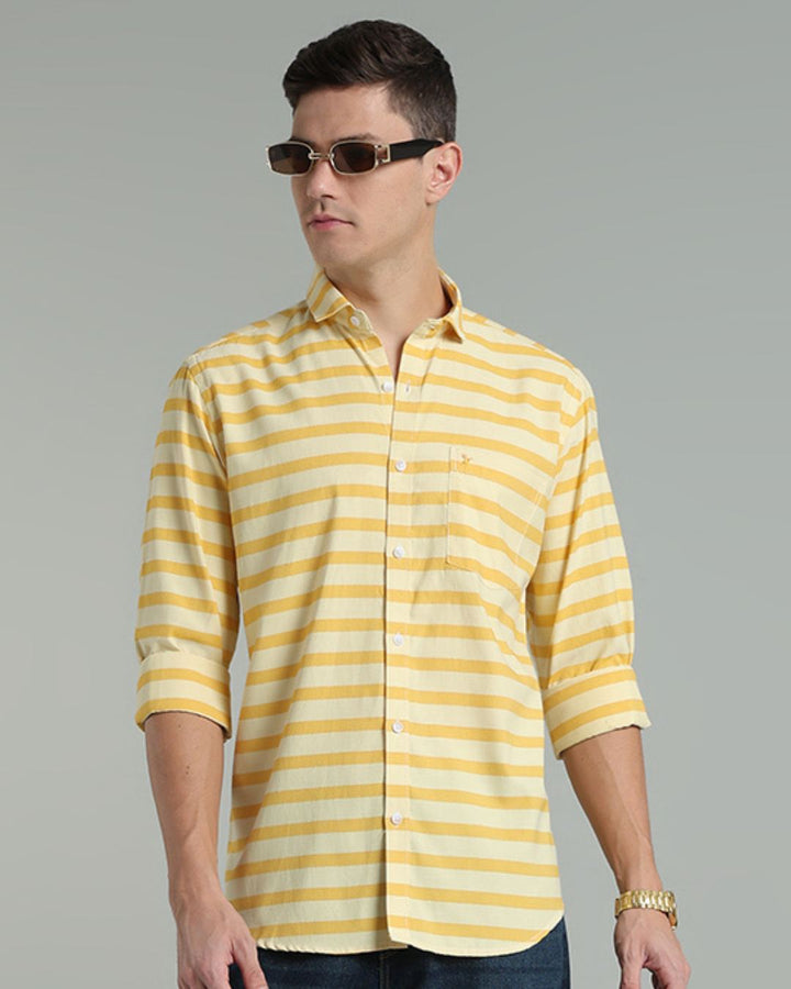 Yellow Horizontal Stripes -Full-Stain Proof