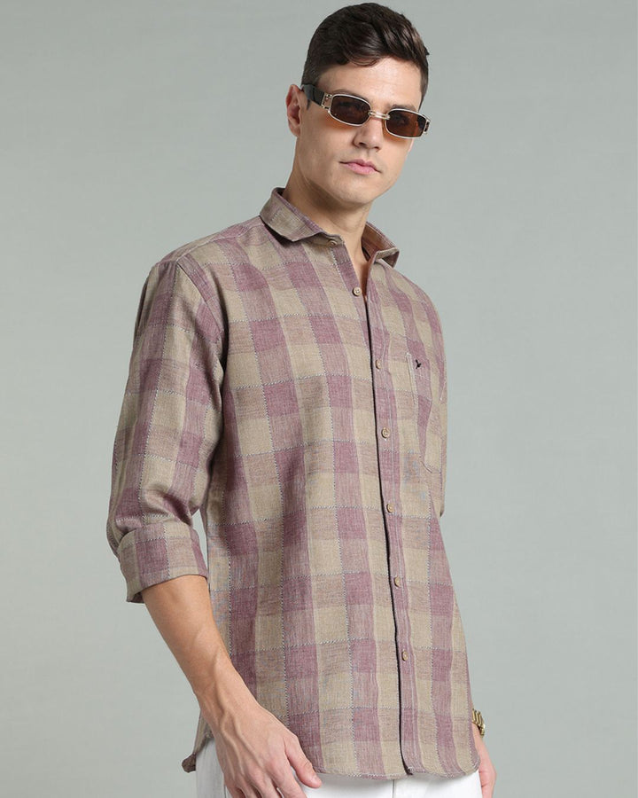 Dusty Pink Golden Checks -Full-Stain Proof