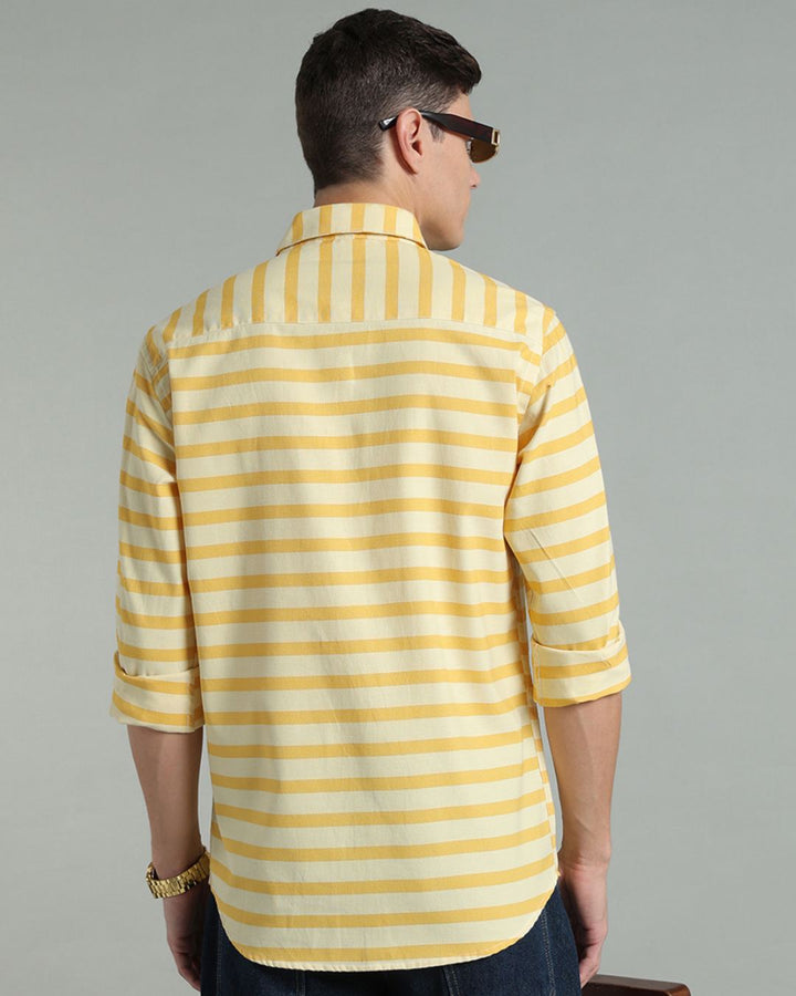 Yellow Horizontal Stripes -Full-Stain Proof