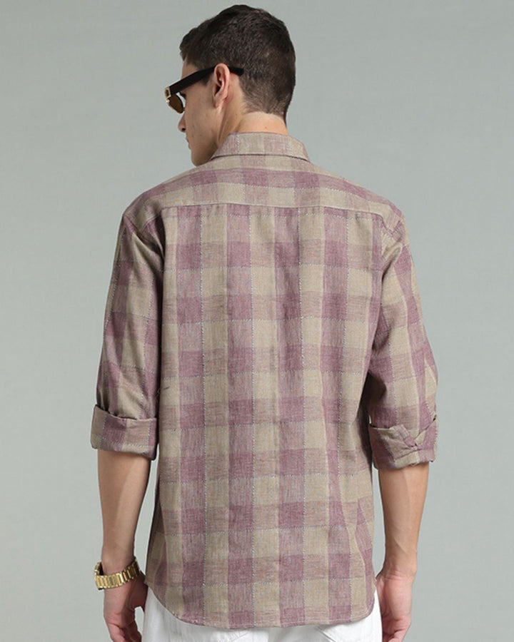 Dusty Pink Golden Checks -Full-Stain Proof