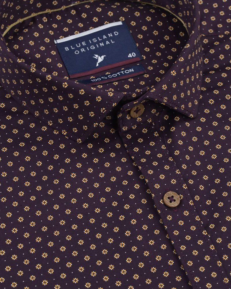 Brown Petal Print -Full-Stain Proof