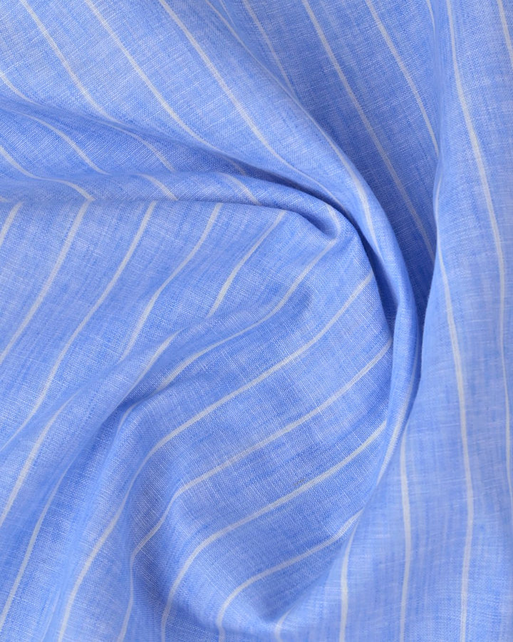 Icy Blue Stripes -Full-Bamboo Linen