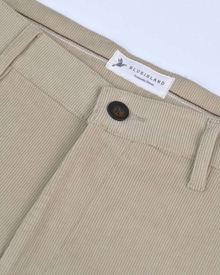 Dark Cream Fine Stripe - Corduroy Pant