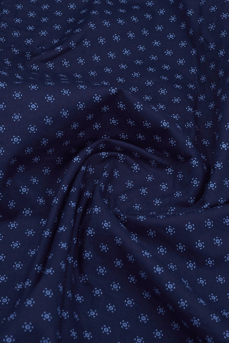 Navy Flower Print -Full-Stain Proof