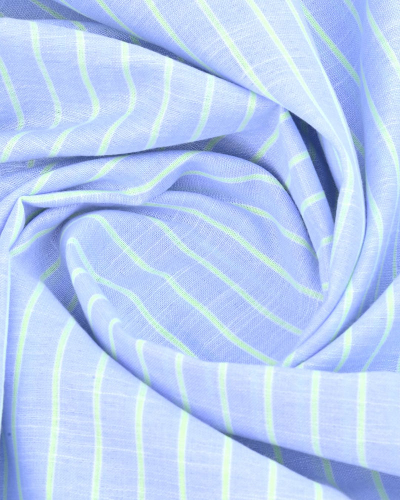 Blue & Radium Line Stripes -Full-Bamboo Linen