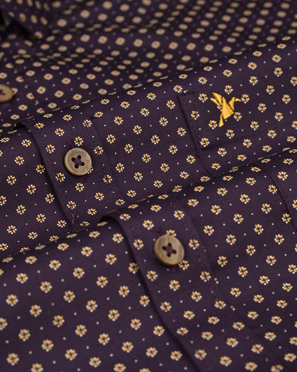 Brown Petal Print -Full-Stain Proof