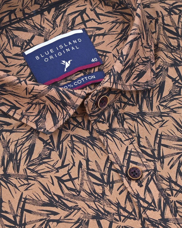 Sandal Brown Spiky Print -Full-Stain Proof
