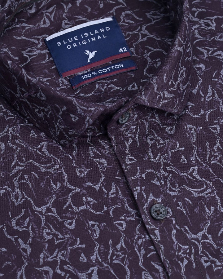 Dark Wine Mesh Print -Full-Stain Proof